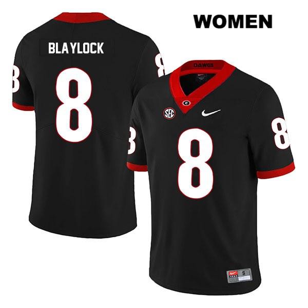 Georgia Bulldogs Women's Dominick Blaylock #8 NCAA Legend Authentic Black Nike Stitched College Football Jersey LGY4656SX